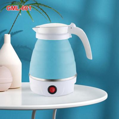 China 360 Degree Travel Mini 0.6L 220v 600w Collapsible Collapsible Silicone Kettle Low Rotation Jug Portable Electric Kettle Small Small for sale