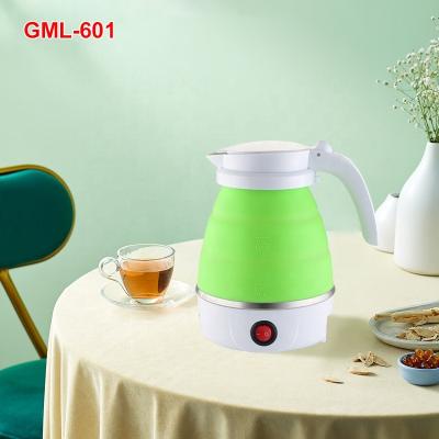 China 360 Degree Travel Mini 0.6L 220v 600w Collapsible Collapsible Silicone Kettle Low Rotation Jug Portable Electric Kettle Small Small for sale