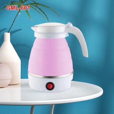 China 360 Degree Travel Mini 0.6L 220v 600w Collapsible Collapsible Silicone Kettle Low Rotation Jug Portable Electric Kettle Small Small for sale