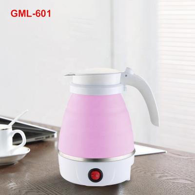 China 360 Degree Travel Mini 0.6L 220v 600w Collapsible Collapsible Silicone Kettle Low Rotation Jug Portable Electric Kettle Small Small for sale