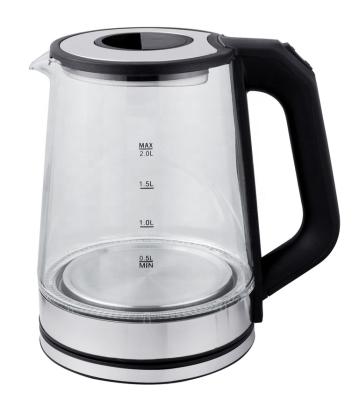 China OEM Custom Logo 360 Degree Rotation Large Capacity 2.2L Glass Electric Kettle Low Home Appliance With CE CB Standard for sale