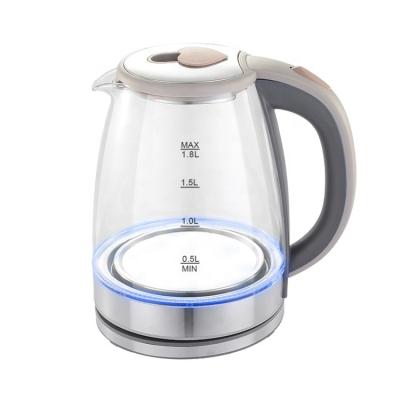 China 360 Degree Home Appliance 1.8L Low Rotation Professional Electric Glass Water Kettle Maker Electric Tea Maker for sale