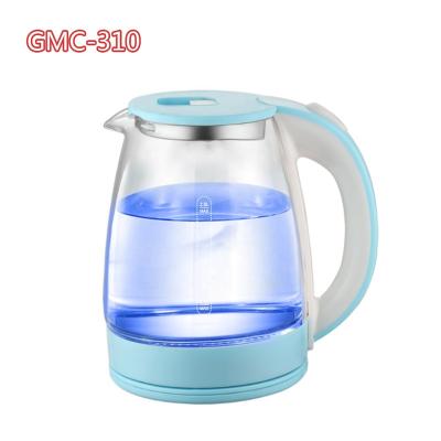 China 360 degree good quality offer1.8L glass borosilicate electric kettle low power rotation GMC-310 automatic shutoff for sale