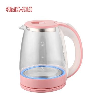 China 360 Rotating 2022 Degree N21 Base Top OEM Automatic Glass Shutoff GMC-310 Borosilicate Glass Kettle 1.8l Power for sale