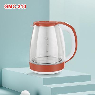 China 1.8L High Borosilicate Luminous Lead Glass Water Heater 360 Degree Base Rotation Health Home Appliance Promotional Glass Kettle for sale