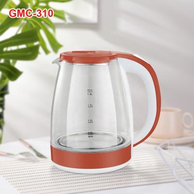 China 1.8L High Borosilicate Luminous Lead Glass Water Heater 360 Degree Base Rotation Health Home Appliance Promotional Glass Kettle for sale