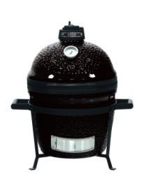 China Glanzende zwarte 13 inch Kamado Grill Poeder bekleed houtskool Kamado Grill Te koop