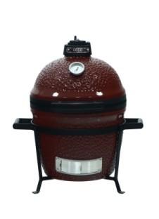 China Glossy Deep Red Portable Kamado Grill 13 Inch Heat Resistant Easy Operation for sale