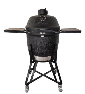 China Donkergrijze 18 inch Kamado Grill met roker Outdoor Kamado Grill Te koop