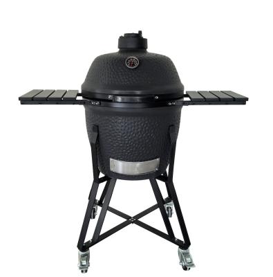 China 18 Inch Matt Grey Kamado BBQ Grill Explosion Proof Kamado Cooking Grill for sale