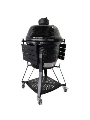 China Glossy Black Ceramic Kamado Charcoal Grill Resisting Stains And Dirt for sale