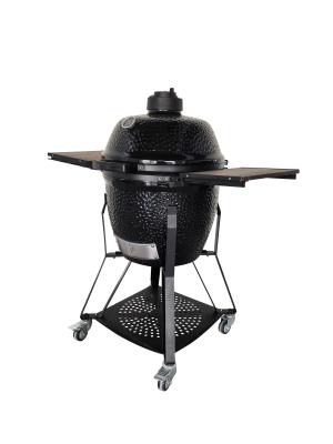 China Glossy Black 20 Inch Kamado Grill Anti Corrosion Eco Friendly For Baking And Roasting for sale