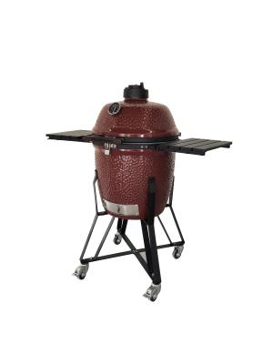 China Ceramic Construction 22 Inch Kamado Grill Moisture Resistant Red Ceramic BBQ for sale