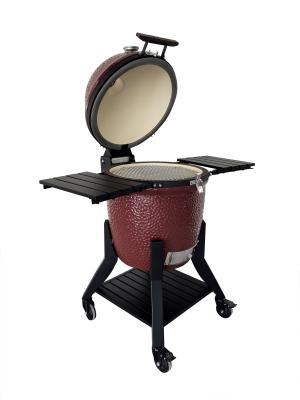 Chine 22 pouces Kamado Grill et fumeur Glossy rouge foncé barbecue d' œufs en céramique à vendre