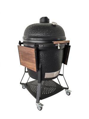 China 28 Inch Kamado BBQ Smoker Matt Grey Smooth Surface Corrosion Resistance for sale