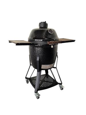 China Glossy Black 22 Inch Kamado Grill Versatile Cooking Kamado Portable Grill for sale