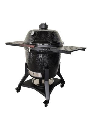 China 28 Inch Ceramic Egg Grill High Security compact With Metal Side Shleves for sale