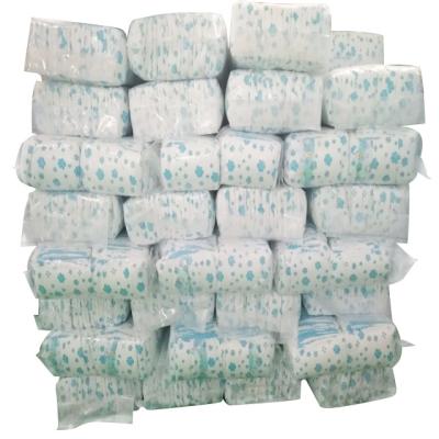 China Cheap Price Plain Weave Baby Diaper Stock Lot 50pcs/bag B Grade Baby Diaper In Bales With Transparent Bag for sale