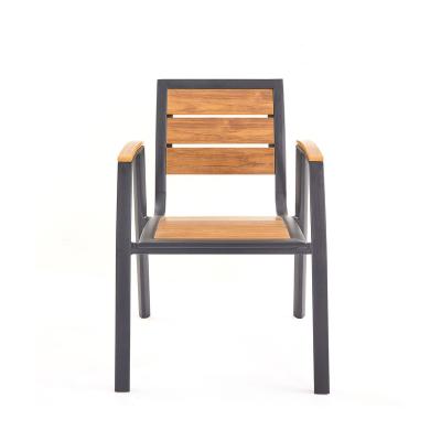 China Modern Outdoor Environmental Protection Materials Patio Armchairs Style Aluminum Plastic Wood Chairs Outdoor Chairs for sale