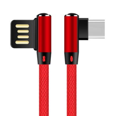 China Wholesale 1.2m USB Mobile Phone Cable Goods 90 Degree Charging Cable Type C Charger USB Data Cable For Phone CB43 for sale