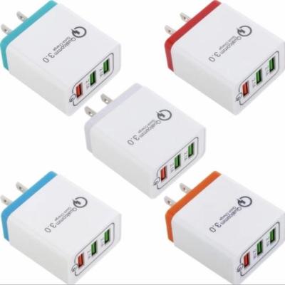 China UniversalÂ   OEM Pass CE UK USA EU UK USA QC 3.0 Fast Travel Charger 3 Ports USB Wall Charger HC01 for sale