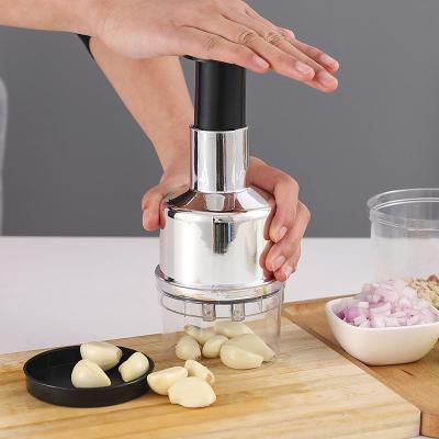 China Viable Multifunctional Manual Fruit Vegetable Cleaver Mincer Kitchen Accessories Hand Press Food Cutter Garlic Onion Nut Crusher for sale