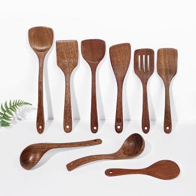 China Wing Viable Wooden Spatula Chicken Complete Set Of Spoons Household Spatula Non-Stick Frying Wooden Cookware Sets for sale