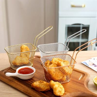 China Viable High Quality Fryer Basket For Frying Chips Baskets Chips Square Fry Baskets English for sale