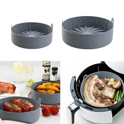 China Grill Cooking Pan Multifunctional Silicone Pot Pizza Pan Baking Basket Pot Mat Silicone Roasting Dish Protector Viable Silicone Holder for sale