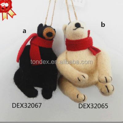 China Handmade Felt Wool Yarn Christmas Decorations Wholesale Price Best Christmas Hanging Crafts Made in China for sale