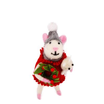 China Handmade woolen mouse animal ornaments, Nordic figurine, Table ornament, Christmas, holiday, home decor for sale