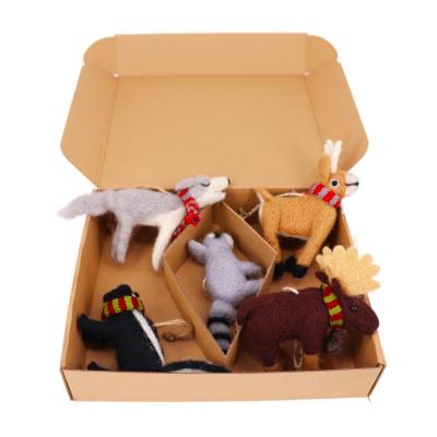 China Christamas Decoration Christamas Decoration Needle Yarn Ornaments Forest Animals Christmas Felt Ornaments for sale