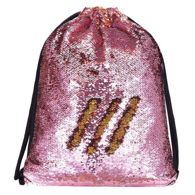 China Reversible Gift Bag Fashion Sequin Drawstring Bag Christmas Gifts For Kids for sale