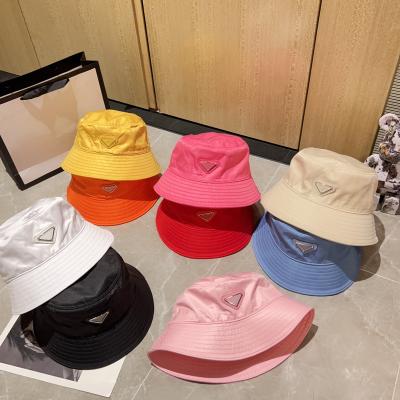 China 2023 High Quality Famous Brand Bucket Designer Triangle Metal Breathable Luxury Hats For Women Fishing Hat For Men Fisherman Hat for sale