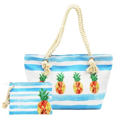 China OEM Pattern Large Capacity Canvas PORTABLE Wet and Dry Storage Bag Custom Made Hemp Beach Shoulder Maternity Handbag for sale