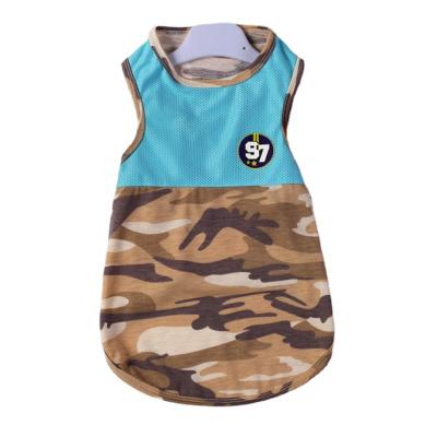 China Hot Selling Comfortable Stocked Pet Breathable Clothing Camouflage Vest Summer Dog T-shirt Clothes for sale