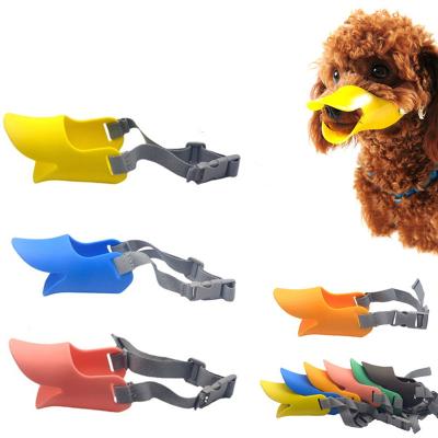 China Wholesale Adjustable Platypus Silicone Safety Pet Dog Mouth Cover Dog Muzzle Stocked Anti-Sharp Stocked Muzzle Cover for sale