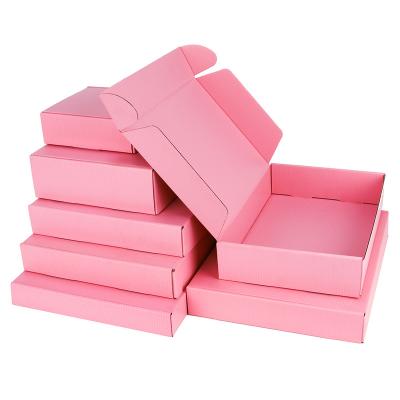 China Recycled Materials Custom Pink Acrylic Packing Cardboard Ring Pizza Mailer Paper Box for sale