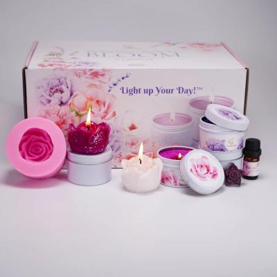 China Craft Kit DIY Scented Soy Candle Making Rose Kit For Adults Women for sale