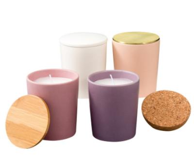 China Gift & Craft 200ml 300ml Wooden Candle Jar High Quality Recycled Glass Jar And Bamboo Lid for sale