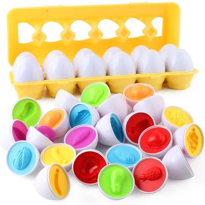 China Early Learning Fine Motor Skill Montessori Eggs Easter Egg Box Gold Plastic Assorted Plastic Gifts For Kids Easter Gifts for sale