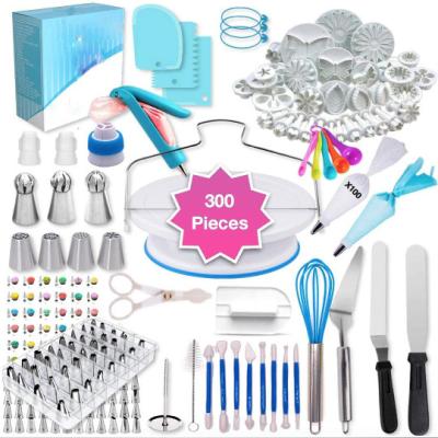 China Disposable Cake Decorating Kit Baking Supplies Set For Beginners Turning Cake Turntable Stand for sale