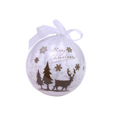 China Christamas Home Decoration 7.5cm Christmas Tree Decorations Painted Sticker Foam Ball Christmas Ball for sale