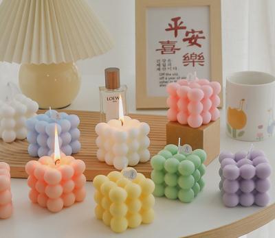 China Scented Round Magic Cube Bubble Candle Essential Oil Aromatherapy DIY Candle for sale