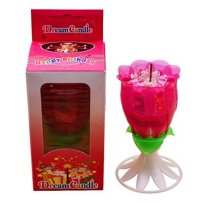 China Wholesale Custom LED Luxury Music Birthday Cake Candles Flower Candle Flower for sale