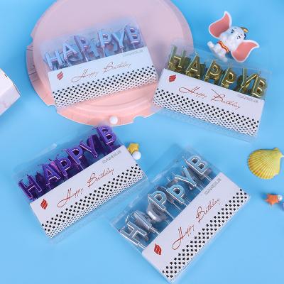 China Wholesale Valentine's Day Alphabet Happy Birthday Cake Candles Custom Letter Flameless Romantic Candle for sale