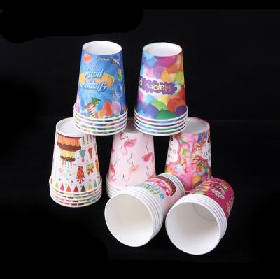 China Custom Single Wall Single Wall Logo Printed Disposable Party Tableware 9oz 10oz 7oz 12oz Coffee Paper Cup for sale