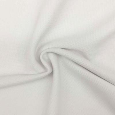 China 230 GSM Eyelet Sheer Weft Fabric Solid White 100% Ployester Stretch Fabric For Sportswear and Activewear for sale