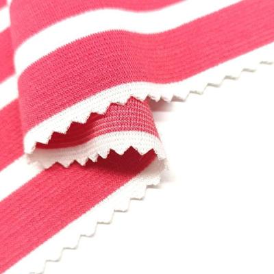 China Sustainable TR Chat Dyed Poly Stripe Rayon Ponte Roma Garment Fabric For Sports Pants for sale