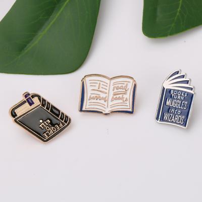 China ALLOY fashion printing brooch literary creative badge simple literary brooches pins brooches for sale